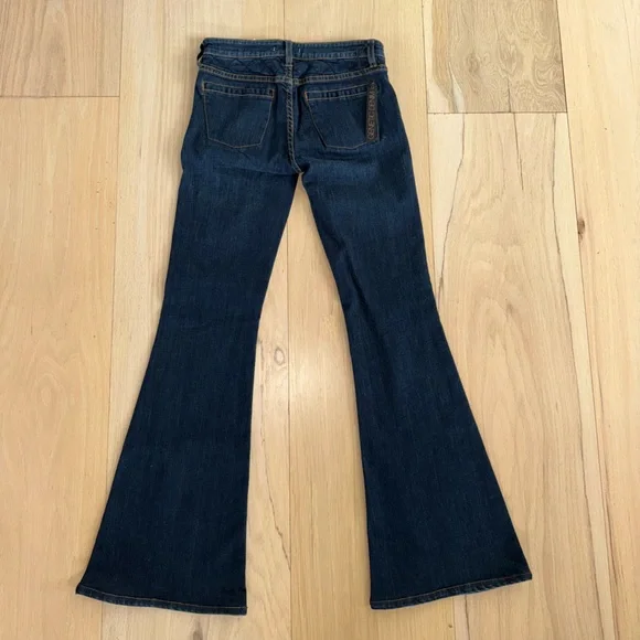 Genetic Denim The Adriane Mid-Rise Quilted Bell Jeans Dark Seafoam Size 24 NWT - Picture 3 of 10